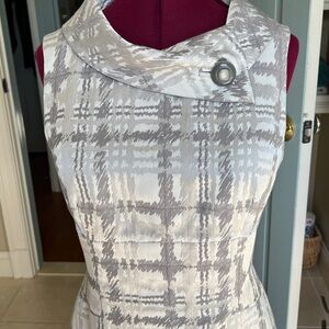 Tahari Arthur Levine Silver/Grey Dress -10